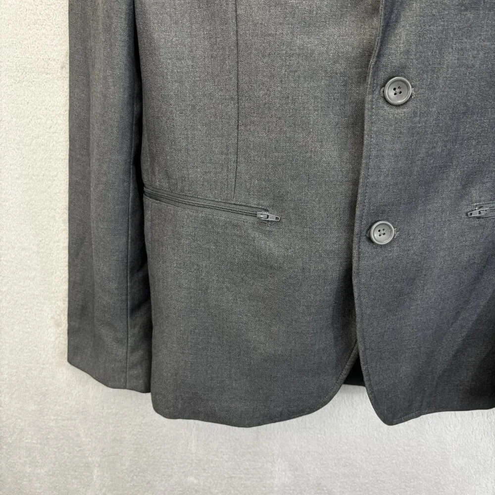 American Rag Cie Blazer Jacket Mens Medium Slim Fit Gray Sport Coat‎ Zip Pockets